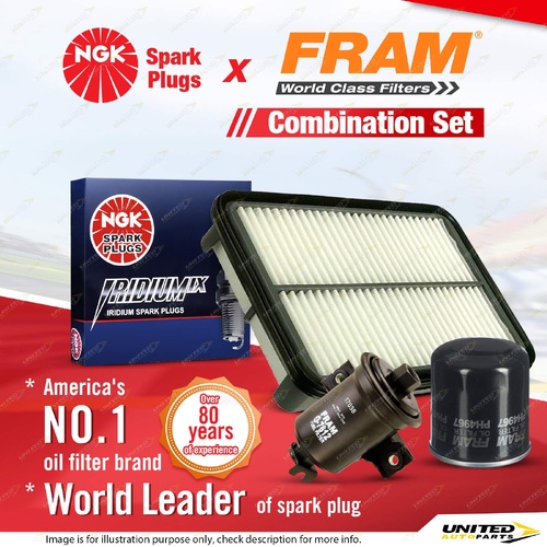 NGK Iridium IX Spark Plugs Fram Filter Service Kit for Toyota Corolla AE101 1.6L