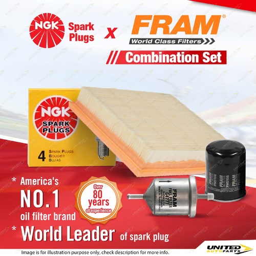 NGK Standard Spark Plugs + Fram Filter Service Kit for Nissan Micra K11 1.3L