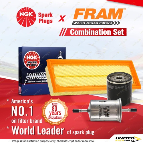 NGK Iridium IX Spark Plugs + Fram Filter Service Kit for Citroen Xantia X2 VSX