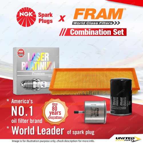 NGK Laser Platinum Spark Plugs + Fram Filter Service Kit for Ford Mondeo HE 2.0L
