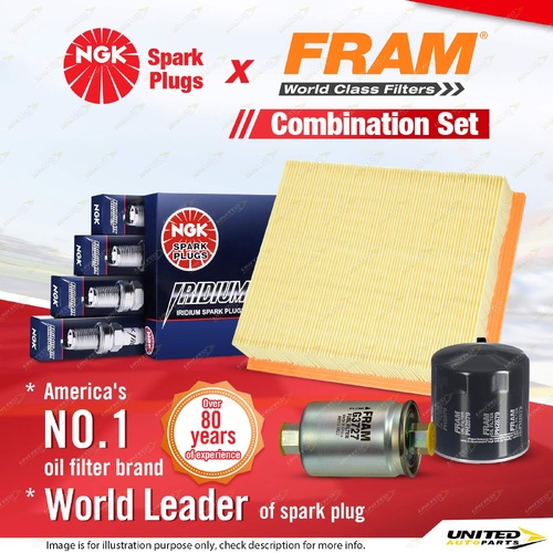 NGK Iridium IX Spark Plugs Fram Filter Service Kit for Land Rover Range Rover V8