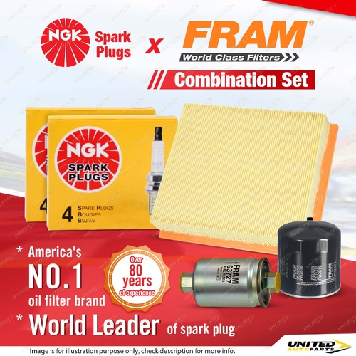 NGK Standard Spark Plugs + Fram Filter Kit for Land Rover Range Rover V8 LPG