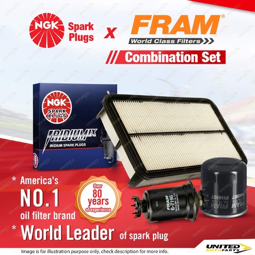 NGK Iridium IX Spark Plugs + Fram Filter Service Kit for Toyota MR2 SW20 2.0L