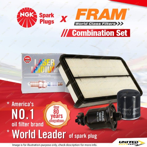 NGK Iridium Spark Plugs + Fram Filter Service Kit for Toyota RAV 4 SXA10 SXA11
