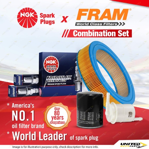 NGK Iridium IX Spark Plugs + Filter Kit for Nissan 240C P230 240K 260C Skyline