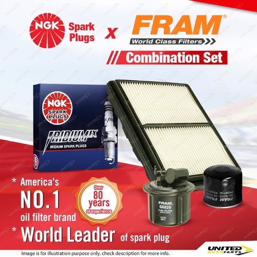 NGK Iridium IX Spark Plugs Fram Filter Service Kit for Honda Civic EG EH CRX EG