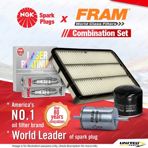NGK Platinum Spark Plugs + Filter Kit for Holden Frontera Jackaroo Rodeo TFR TFS