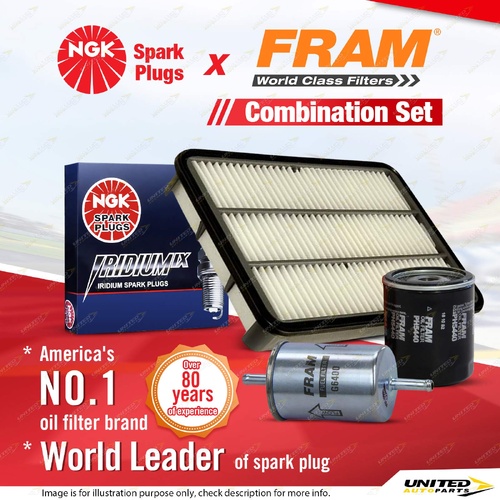NGK Iridium IX Spark Plugs Fram Filter Service Kit for Holden Rodeo TF TFR2 TFR9
