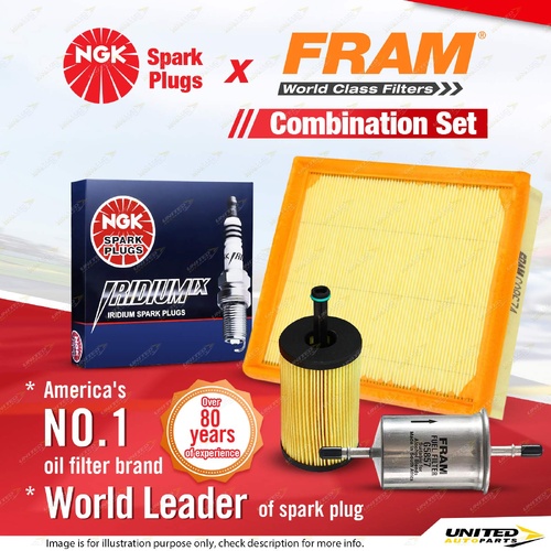 NGK Iridium IX Spark Plugs + Fram Filter Service Kit for Peugeot 206 1.6L