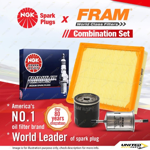 NGK Iridium IX Spark Plugs + Fram Filter Service Kit for Citroen Xsara N6 1.6L