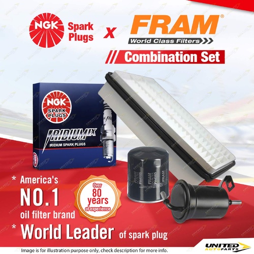 NGK Iridium IX Spark Plugs + Filter Kit for Toyota Landcruiser Prado RZJ120 LPG