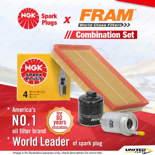 NGK Standard Spark Plugs Fram Filter Service Kit for Volkswagen Polo 9N 1.4L BKY