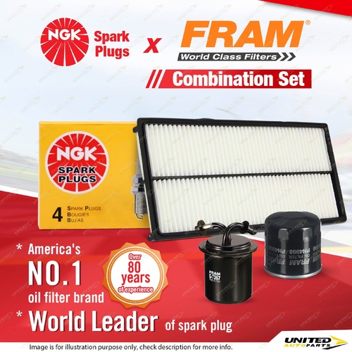 NGK Standard Spark Plugs Fram Filter Kit for Subaru Forester SG9 Impreza GDE GGE
