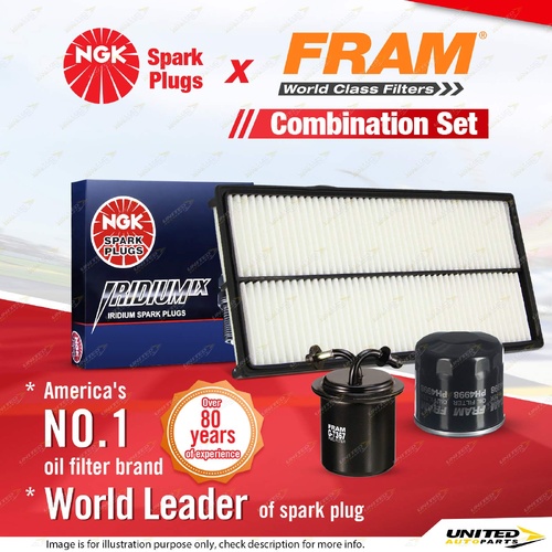 NGK Iridium IX Spark Plugs + Filter Kit for Subaru Forester SG9 Impreza GDE GGE