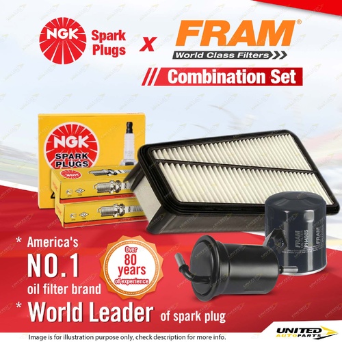 NGK Standard Spark Plugs Fram Filter Kit for Toyota Landcruiser Prado GRJ120 4.0