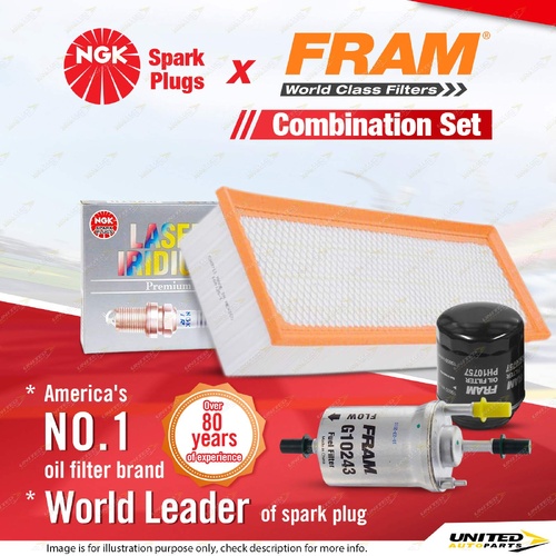 NGK Iridium Spark Plugs + Fram Filter Kit for VW Beetle 1L Golf Mk VI Jetta 1B