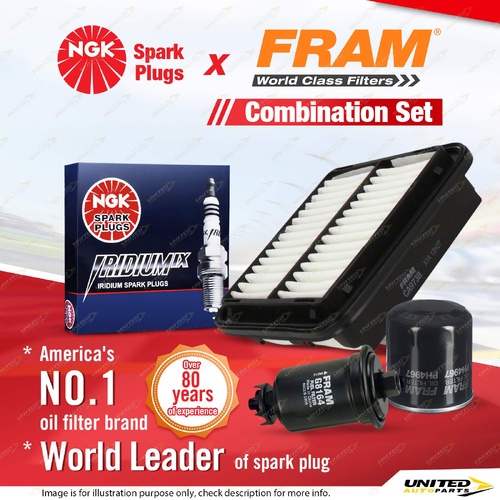 NGK Iridium IX Spark Plugs + Fram Filter Service Kit for Toyota Paseo EL44R 1.5L