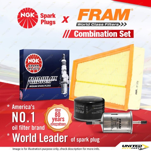 NGK Iridium IX Spark Plugs + Fram Filter Kit for Renault Megane X84 1.6L 2.0L