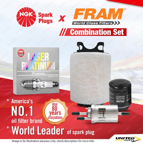 NGK Platinum Spark Plugs Fram Filter Service Kit for Volkswagen Golf Mk VI 1.4L