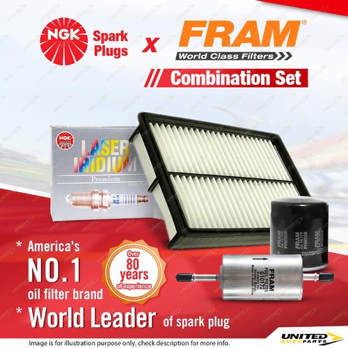 NGK Iridium Spark Plugs + Fram Filter Service Kit for Mazda 3 BK BL 2.0L 2.5L