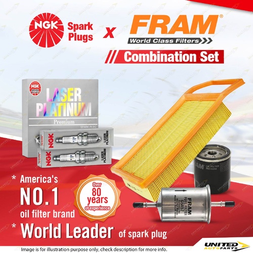 NGK Laser Platinum Spark Plugs + Fram Filter Service Kit for Peugeot 407 SV 3.0L