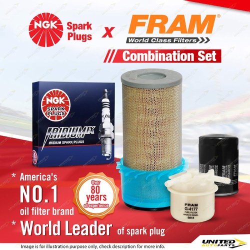 NGK Iridium IX Spark Plugs + Filter Kit for Toyota Hiace YH50 51 53 61 63 71 73