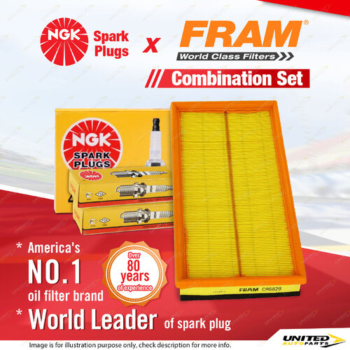 NGK Standard Spark Plugs & Fram Air Filter for Jeep Cherokee XJ 4.0L MX 6Cyl