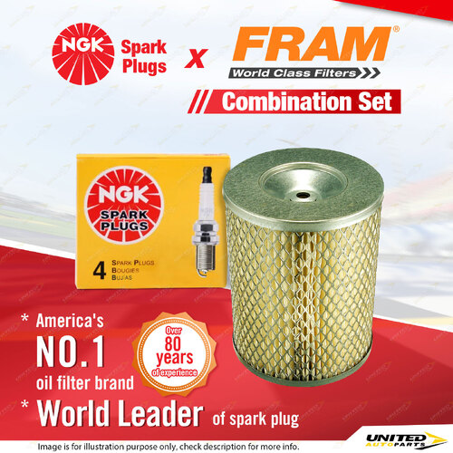 NGK Standard Spark Plugs & Fram Air Filter for Nissan Urvan E24 2.4L Z24S 4Cyl