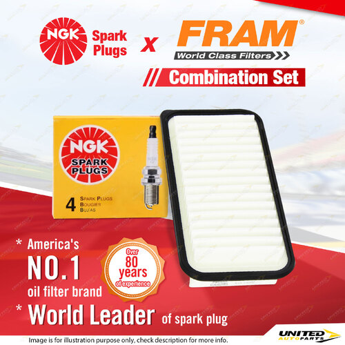NGK Standard Spark Plugs & Fram Air Filter for Toyota Porte NNP11 1.5L 1NZ-FE