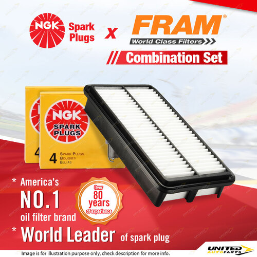 NGK Standard Spark Plugs & Fram Air Filter for Land Rover Discovery Series1 3.5L