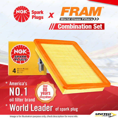 NGK Standard Spark Plugs & Fram Air Filter for Hyundai Coupe RD Lantra J3 4Cyl
