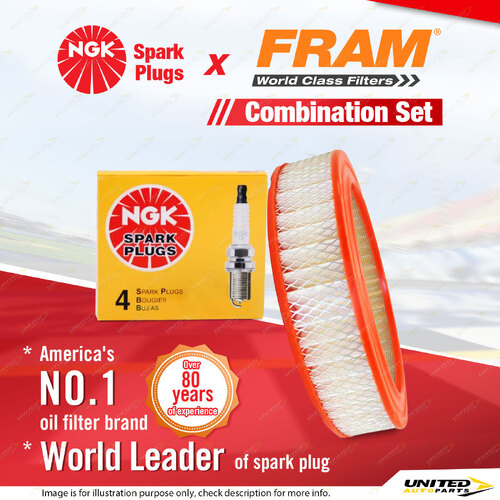 NGK Standard Spark Plugs & Fram Air Filter for Mitsubishi Triton ME MF MG MH MJ