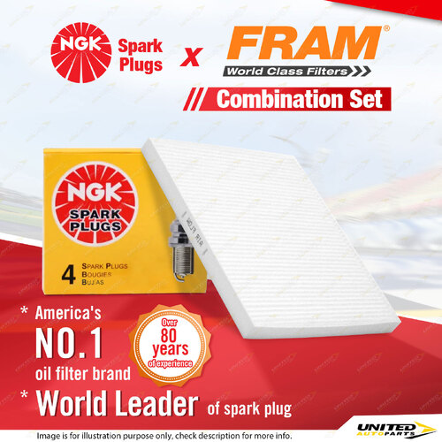 NGK Standard Spark Plugs & Fram Cabin Air Filter for Kia Rio JB Rondo UN 4Cyl