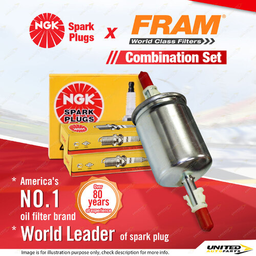 NGK Standard Spark Plugs & Fram Fuel Filter for Jeep Cherokee XJ 4.0L MX 6Cyl