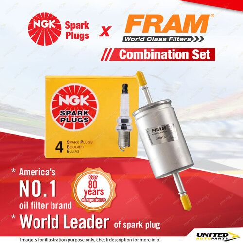 NGK Standard Spark Plugs & Fram Fuel Filter for Volkswagen Polo 6N 1.4L AHW