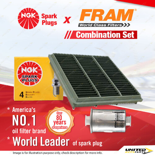 NGK Standard Spark Plugs & Fram Filter Service Kit for Mitsubishi Triton MK 2.4L