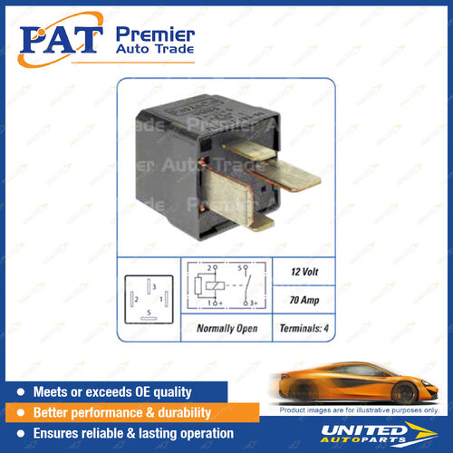 PAT Relay - 12 Volt 70 Amp 4 Terminals Normally Open Relay Package of 1