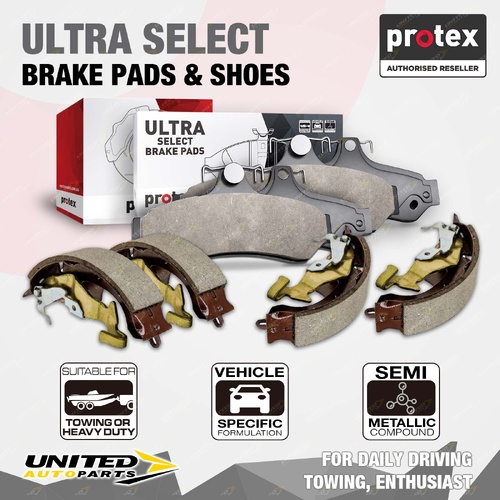 Front Rear Ultra Select Disc Brake Pads + Shoes for Toyota Dyna BU300 5.5t 02-03