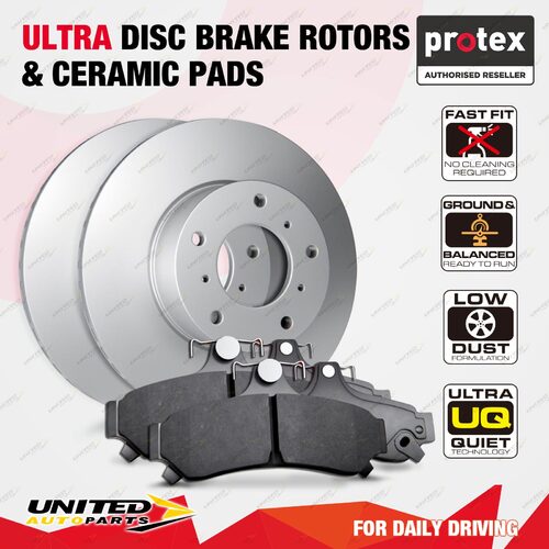 Front Protex Ultra Disc Brake Rotors + Ceramic Pads for Toyota RAV4 ACA23R 2.4L