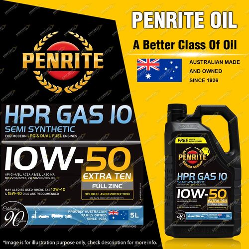 Penrite Semi Synthetic HPR GAS 10 10W-50 Engine Oil 5L Extra Ten Full Zinc