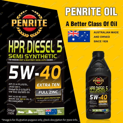 Penrite HPR Diesel 5 SAE 5W-40 Engine Oil 1 Litres Extra Ten Full Zinc