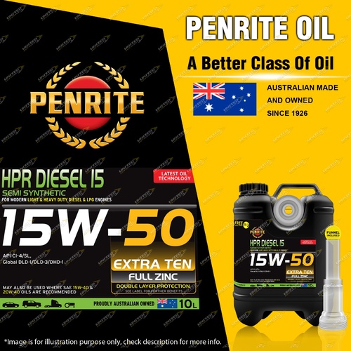 Penrite HPR Diesel 15 SAE 15W-50 Engine Oil 10L Extra Ten Full Zinc