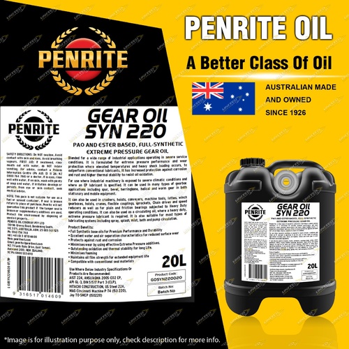 Penrite Gear Oil SYN 220 PAO Ester full synthetic extreme pressure 20L