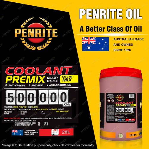 Penrite 500,000KM Red Coolant Premix Engine Coolant 20 Liter Safe to MIX