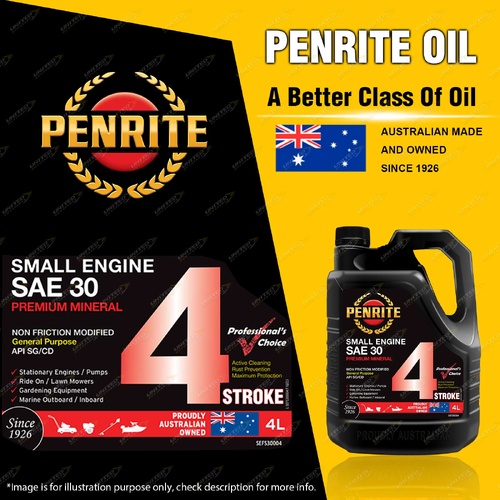 Penrite Premium Mineral Small Engine 4 Stroke SAE 30 Engine Oil 4L