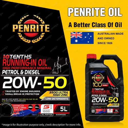 Penrite Mineral 10 Tenths Running-In Oil 20W-50 Ultra-High Zinc Engine Oil 5L