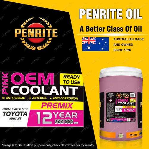 Penrite Pink OEM Coolant Premix Formulated for Toyota Vehicles From 2018 20L