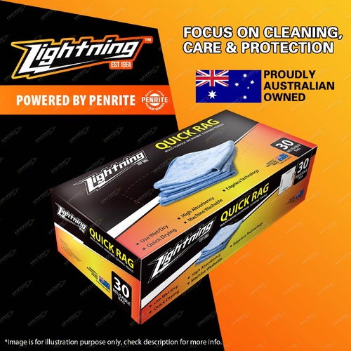 Lightning Quick Rag Large Reusable Microfibre Rags Size 30 x 30cm 30Pcs Per Pack