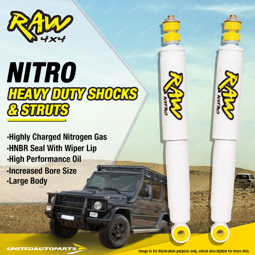 Pair Front Raw 4x4 Nitro Shock Absorbers 2 Inch Lift for NISSAN PATROL GQ Y60