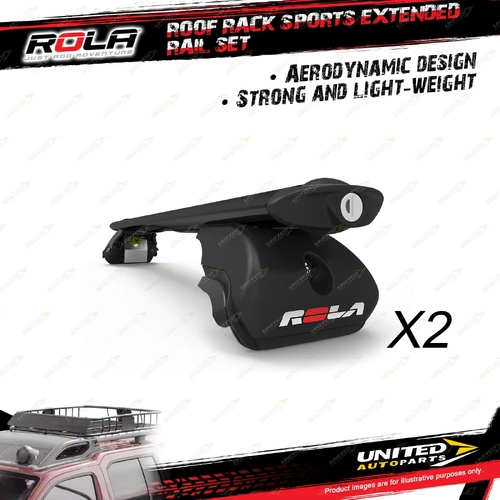2 x Rola Sports Extended Rail Roof Rack Bars for Mitsubishi Outlander 11/2022-On